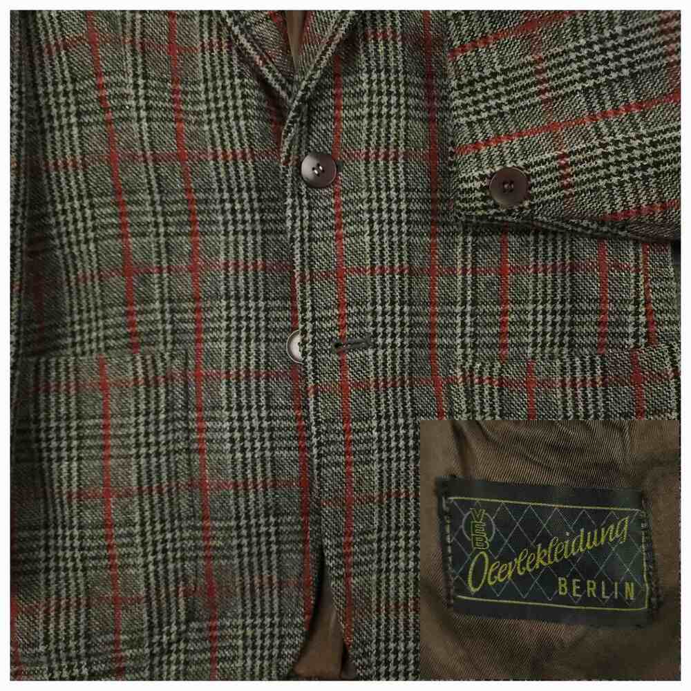 Vtg 80s Ivy Style Patch Pocket Tweed Jacket Mens 38S Wool Prince of Wales Check